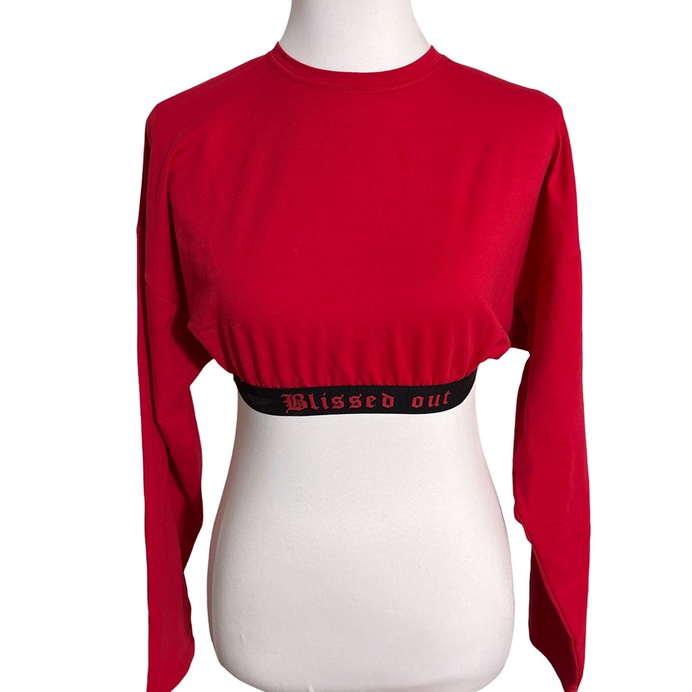 Adika Red Long Sleeve Crop Top Blissed Out